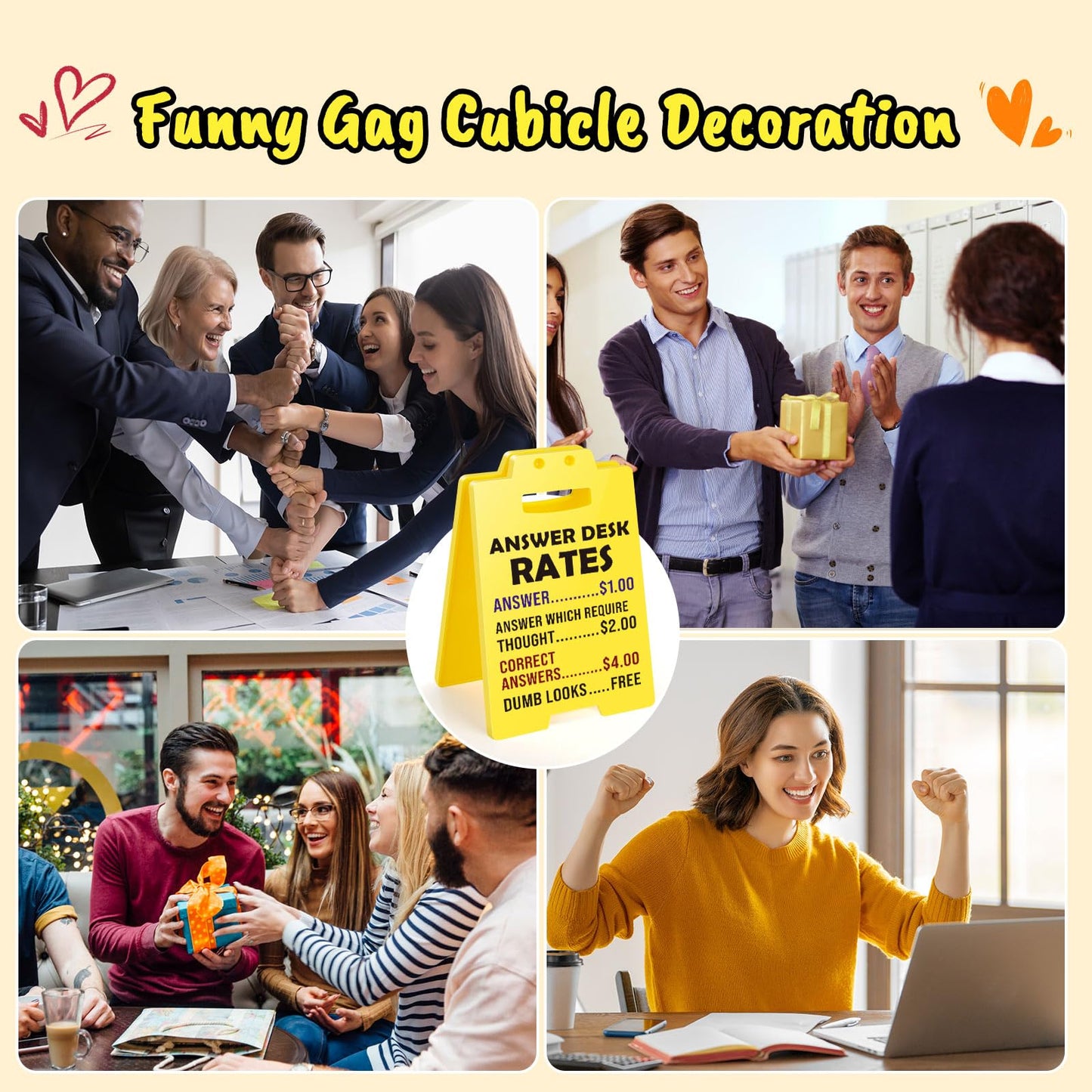 MBL Funny Gag Office Decor - Fun Gag Gifts Cubicle Accessories Supplies Desk Sign, Team Coworker Employee Boss Lady Gift for Women, Appreciation Stress Relief Gifts for Principal Teacher Secretary Men