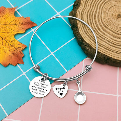 For Lunch Lady Gift Lunch Lady Bracelet Gifts for School Lunch workers Gift for Lunch Lady Cooker Cafeteria Crew Gift Bracelet for Cafeteria Worker Appreciation Gift Thank You Gift for Lunch Lady