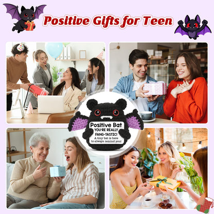 MBL Birthday Inspirational Gifts for Women - Motivational Funny Gag Boo Spooky Crochet Bat Birthday Graduation Stress Relief Cheer Positive Affirmation Gifts for Men Coworkers Friend Colleges Teens