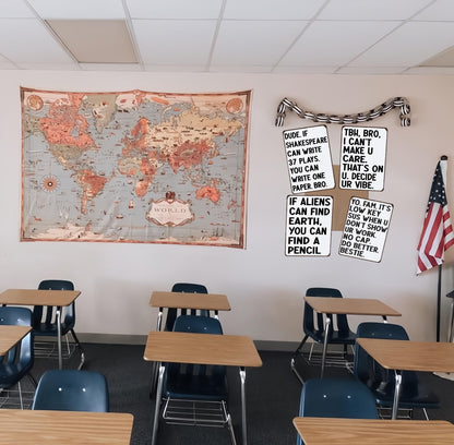 Smilelife Students Teachers Gift Funny Math/English/Science/History Class It's Low Key Sus When U Don't Show Ur Work Tin Sign for Home Classroom Study Room Wall Decor 8x12 Inch (3233)