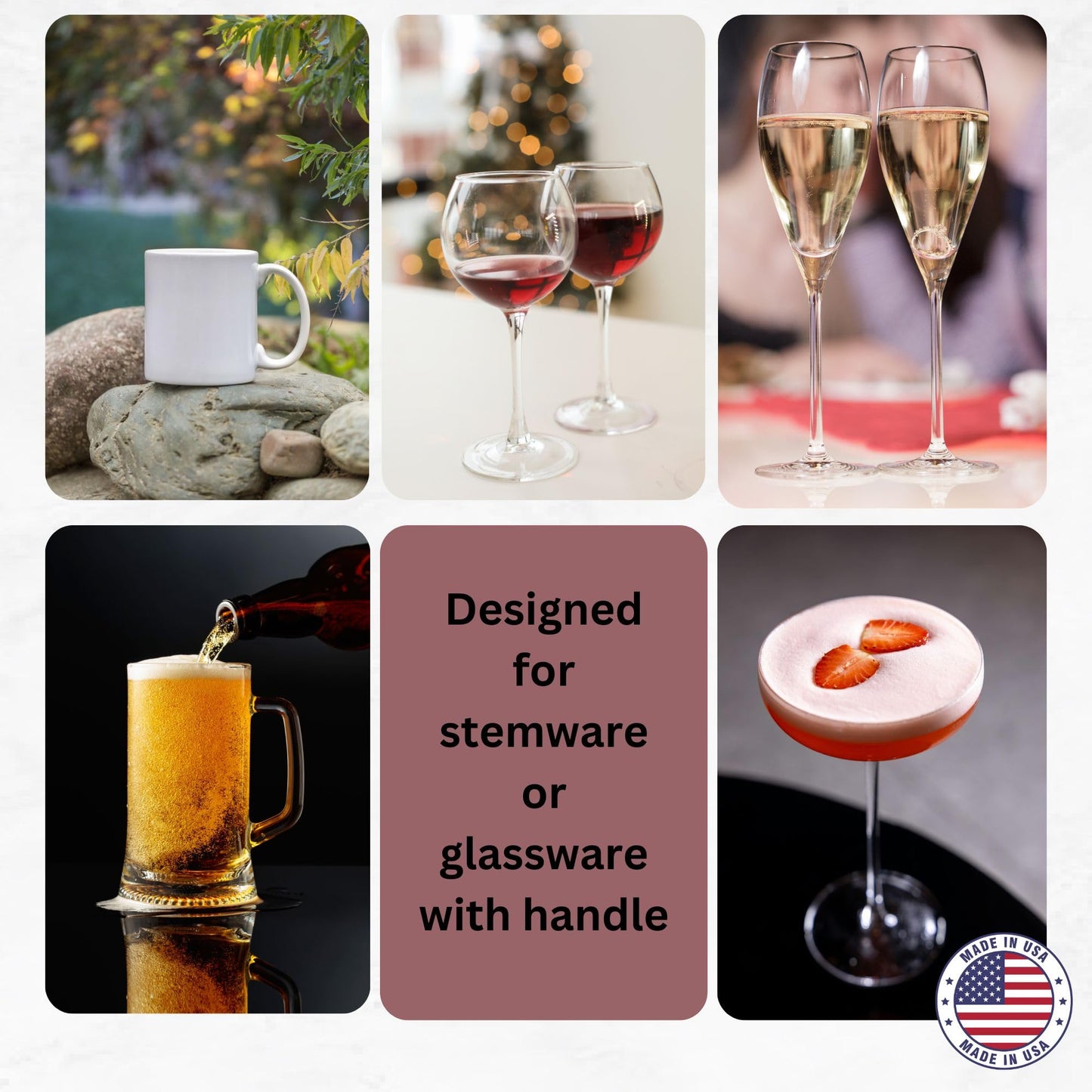 Bunco Prizes & Gifts – Bunco Dice Wine Glass Charms Set of 6 | Bunco Night Door Prizes, Hostess Gift, Game Night Accessories