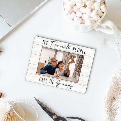 Grampy Gifts Picture Frame 4x6, Grampys Wooden Picture Frame, Christmas Fathers Day Birthday Gifts for Grampys from Grandkids, Call Me Grampy Decorative Photo Frames for Table Desk Decor