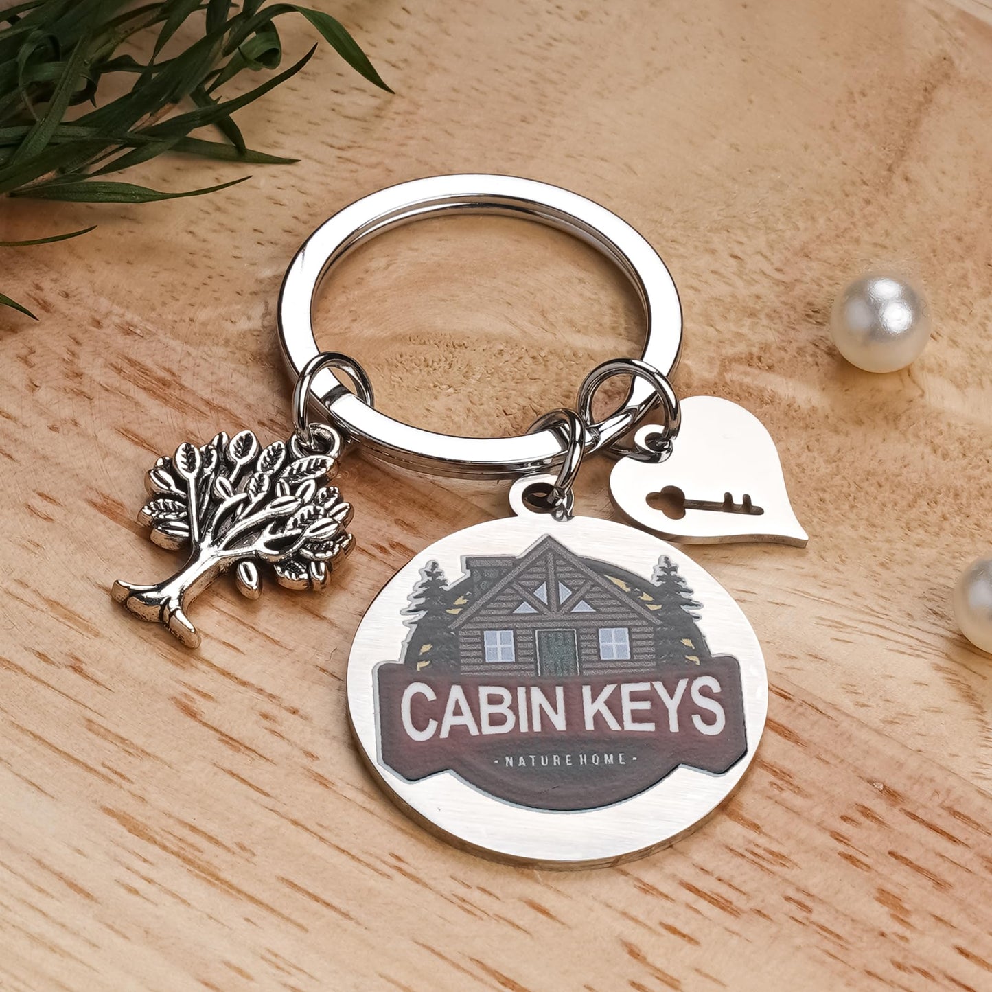 House Warming Gifts Cabin Keychain - Rustic House New Home Gift for Men Women, Homeowners Housewarming Cottage County Keychains Present for Family Son Daughter Friend