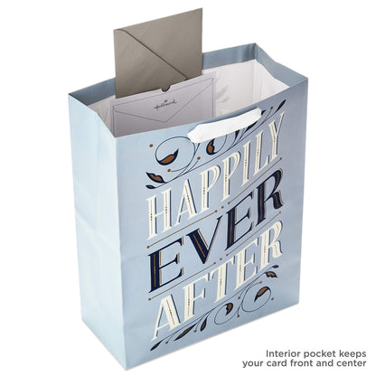 Hallmark 15" Extra Large Gift Bag with Tissue Paper (Happily Ever After) for Weddings, Engagements, Bridal Showers, Vow Renewals