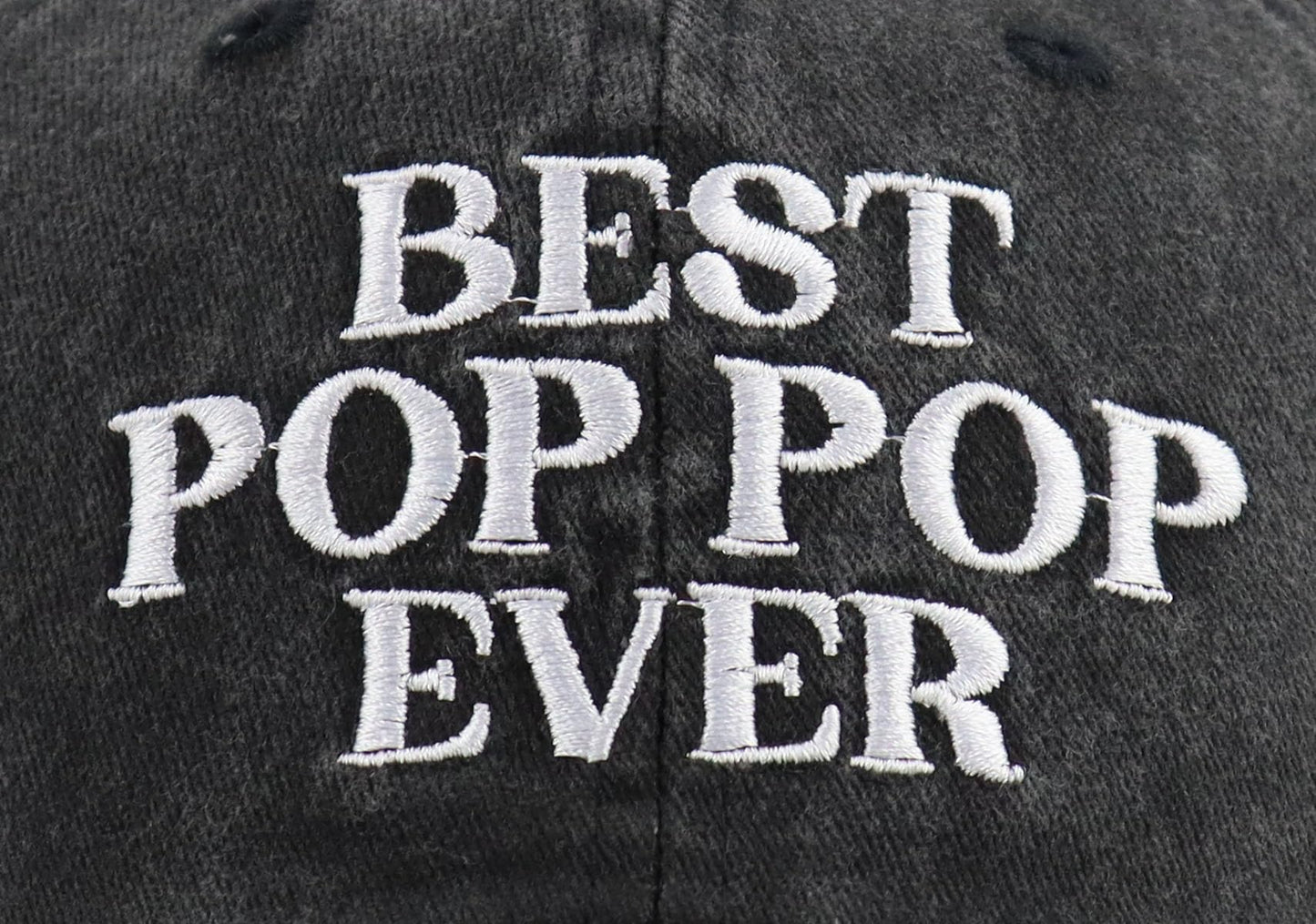 Best Pop Pop Ever Hats for Men Grandpa, Funny Adjustable Cotton Embroidered Dad Baseball Cap