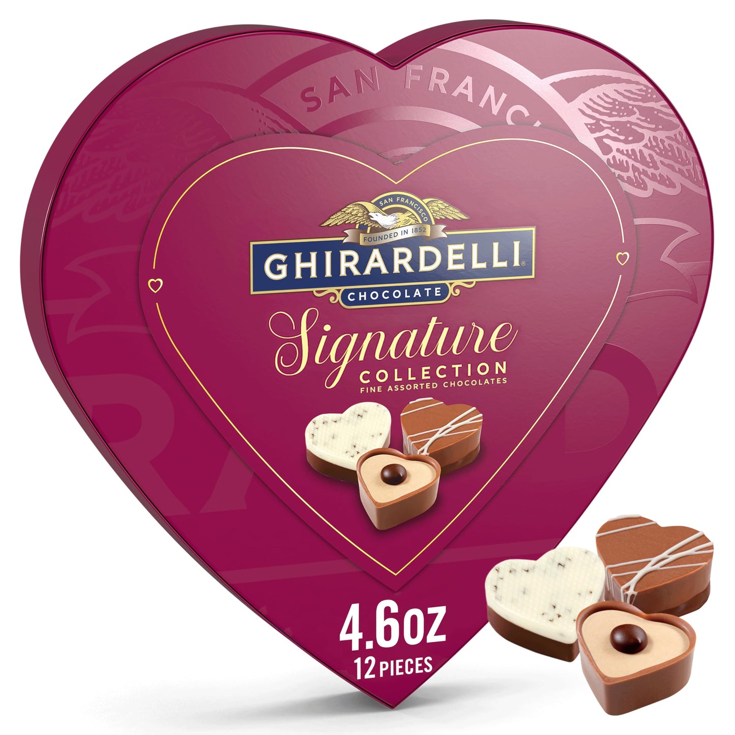 GHIRARDELLI Valentine’s Day Signature Praline Collection, 4.6 oz – Assorted Chocolate Pralines Gift Box