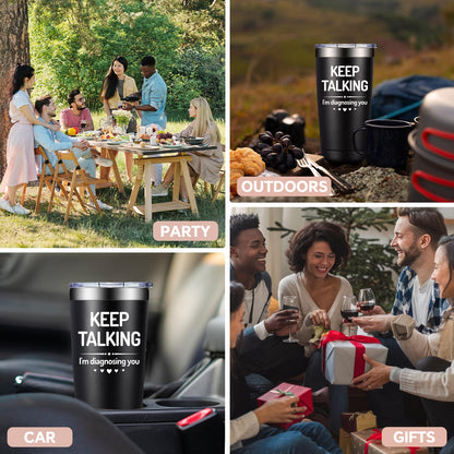 SpenMeta Psychology Therapist Gifts for Women - Psychologist Gifts for Therapist, Graduation, School Counselor - Keep Talking I'm Diagnosing You Tumbler Cup