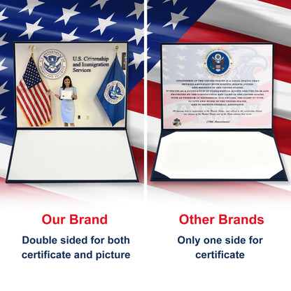 GraduatePro US Citizenship Certificate Holder | US Citizenship Gifts | Naturalization Certificate Padded Cover Printed with Golden Great Seal of The United States