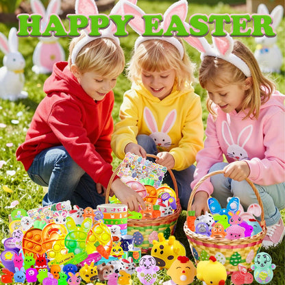 124 PCS Easter Egg Fillers, Easter Basket Stuffers, Easter Party Favors for Kids Boys Girls, Easter Egg Stuffers, Bulk Easter Toys, Easter Gifts, Pinata Goodie Bags Stuffers, Classroom Prizes
