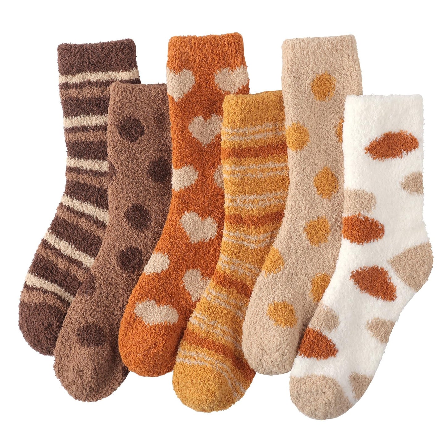 Plush Slipper Socks Women - Colorful Warm Fuzzy Crew Socks Cozy Soft for Winter Indoor