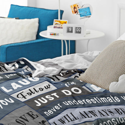 Gifts for Son Blanket from Mom Dad - Son Christmas Birthday Gift Adult - Ultra Soft Plush Throw Present Ideas for Bedding Sofa - 60"x50"