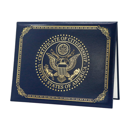 GraduatePro US Citizenship Certificate Holder | US Citizenship Gifts | Naturalization Certificate Padded Cover Printed with Golden Great Seal of The United States