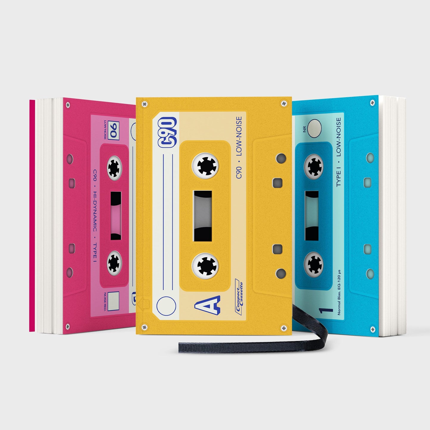 Suck UK Music Notebook - Cassette Tape Notebooks - Mix Tape Book - Retro Themed Gifts - Music Stationery - 80s Retro Gift - Pocket Size Notepad - Mini Tape Record - Multi Colour Mini Notebooks 3 Pack