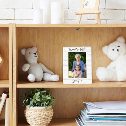 Yiayia Gifts Picture Frame 4x6, Grandma Wooden Picture Frame, Christmas Mothers Day Birthday Gifts for Yiayias Grandma, World's Best Yiayia Decorative Photo Frames for Table Desk Decor
