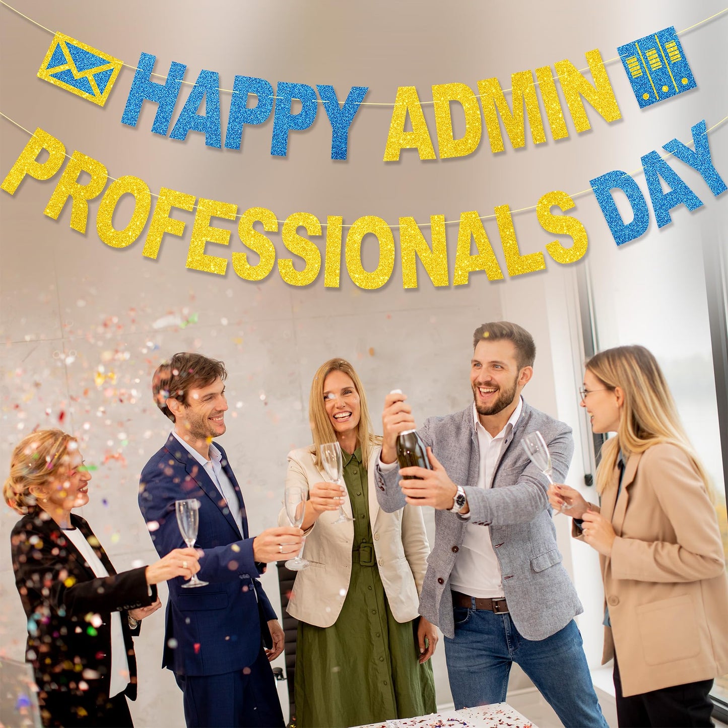 Happy Admin Professionals Day Banner No DIY Glitter Happy Administrative Professionals Day Office Party Decorations Administrative Professionals Day Gifts Appreciation Decorations