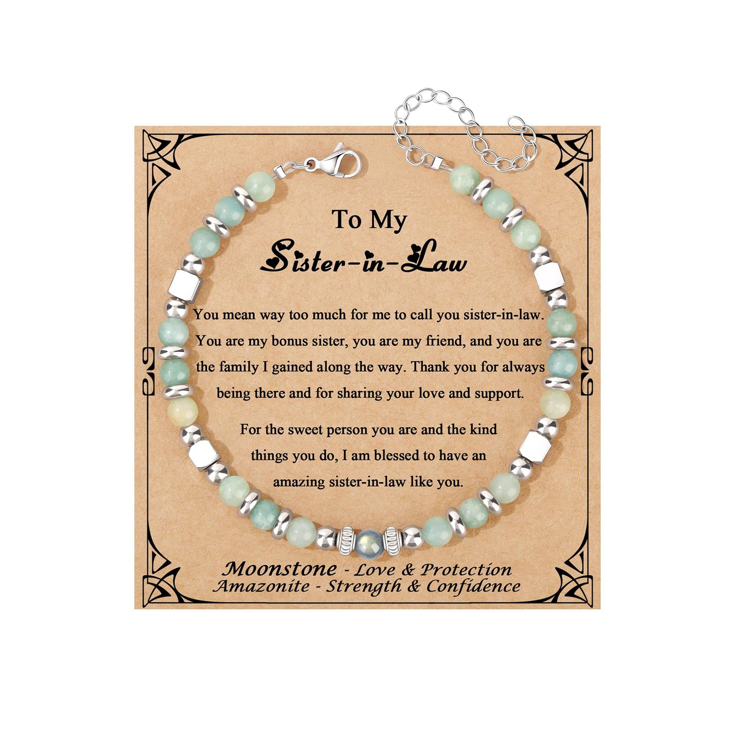 JoycuFF 𝗚𝗶𝗳𝘁𝘀 𝗳𝗼𝗿 𝗪𝗼𝗺𝗲𝗻 𝗠𝗼𝗼𝗻𝘀𝘁𝗼𝗻𝗲 𝗕𝗿𝗮𝗰𝗲𝗹𝗲𝘁 Amazonite Colorful Imperial Jasper Stainless Steel Beads Bracelets, Graduation Christmas Valentines Mothers Day Birthday Gifts