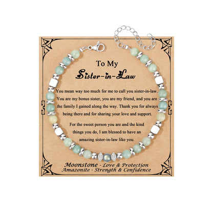 JoycuFF 𝗚𝗶𝗳𝘁𝘀 𝗳𝗼𝗿 𝗪𝗼𝗺𝗲𝗻 𝗠𝗼𝗼𝗻𝘀𝘁𝗼𝗻𝗲 𝗕𝗿𝗮𝗰𝗲𝗹𝗲𝘁 Amazonite Colorful Imperial Jasper Stainless Steel Beads Bracelets, Graduation Christmas Valentines Mothers Day Birthday Gifts