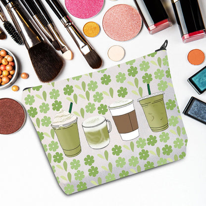 G2TUP Matcha Makeup Bag Matcha Latte Lover Gift Matcha Green Tea Gifts Matcha Drink Lover Zipper Pouch (Green Matcha)