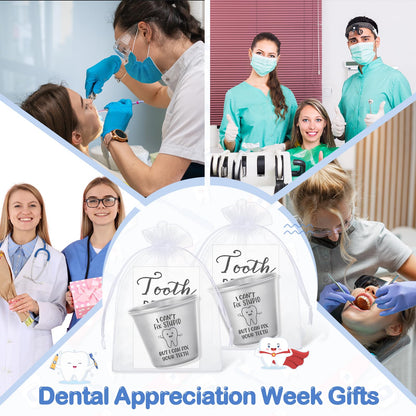 Roshtia 10 Sets Dental Assistant Gifts Bulk Graduation Orthodontic Health Staff Appreciation Funny Dentist End of School Year Tooth Shot Glasses Stainless Steel Tumbler Fix Your Teeth Cups with Cards