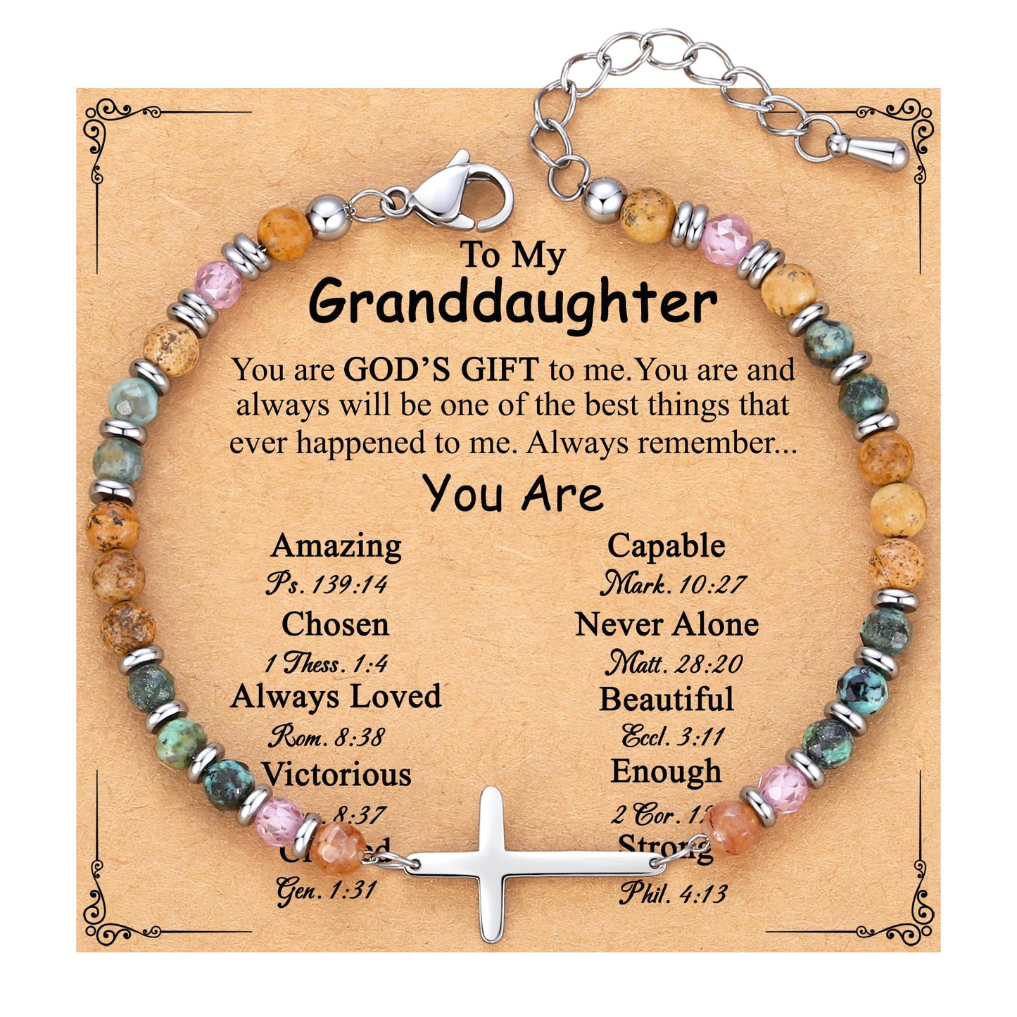 TONY & SANDY Christian Cross Bracelet for Women, Graduation Gifts for Teens Kids Girls, Confirmation Baptism Gifts, Unique Gift for Friends Daughter Mom Sister in Christ Birthday Christmas