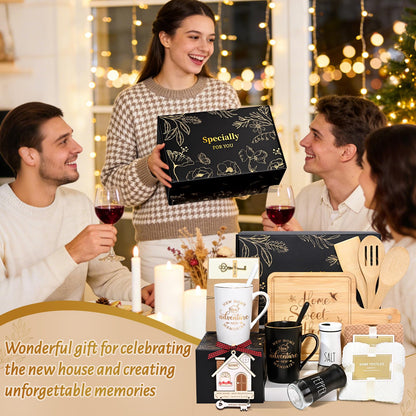 Maustic House Warming Gifts New Home, 14 Pcs New House Gift Basket, Housewarming Present for Homeowners Couples Women, Closing Gifts for Home Buyers