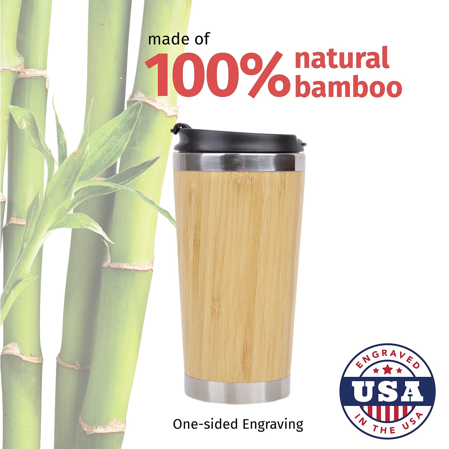 Best Babysitter Ever - Stainless Steel Bamboo Coffee Tumbler Insulated with Lid, Babysitter Gift, Gift for Babysitter, Best Nanny Ever, Au Pair Babysitter Gifts, Nanny Coffee Tumbler