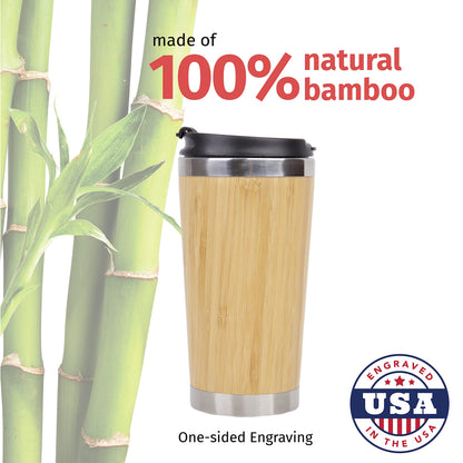 Best Babysitter Ever - Stainless Steel Bamboo Coffee Tumbler Insulated with Lid, Babysitter Gift, Gift for Babysitter, Best Nanny Ever, Au Pair Babysitter Gifts, Nanny Coffee Tumbler