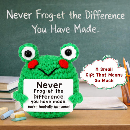 Teacher Appreciation Gifts - Thank You Gifts for Teachers Nurse Boss Coworker Employee Appreciation Gift Administrative Assistant, Cute Crochet Frog Gift Graduation Teacher's Day Retirement Farewell