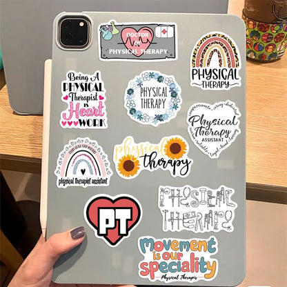 50PCS Physical Therapy Stickers Nutritional Balance Graffiti Aesthetics Therapist Waterproof Vinyl Decals for Bottles, Laptop,Luggage, Phone case - Gifts for Physiotherapist (Colourful-5)