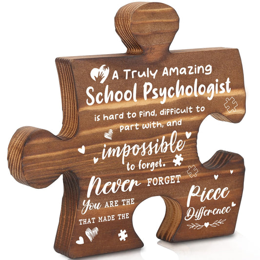 School Psychologist Thank You Appreciation Gifts, School Psychologist Office Decor Puzzle Piece Gifts Decorative Signs Plaques AXX03