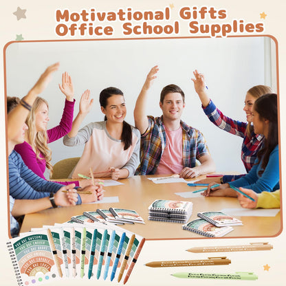 20 Pcs Mental Health Awareness Gifts Wellness Gifts Bulk Include 10 Mental Health Planners Journals with Sticky Notes 10 Positive Affirmation Pens Self Care Item for Coworker Teacher Student