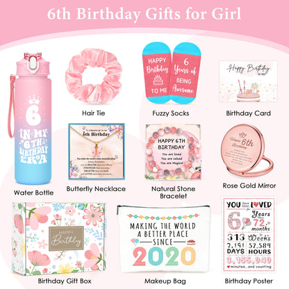6 Year Old Girl Birthday Gift for 6 Years Old Girl Gifts Ideas Popular Six Year Olds Girls Birthday Gifts Accessories Unique Happy 6th Decoration Presents Stuff Trending Things with Tumbler Canvas Bag