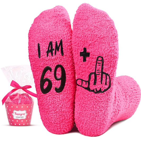 HAPPYPOP 70TH Birthday Gifts for Women - 61 62 63 64 65 66 67 68 69 70 Year Old Bday Socks