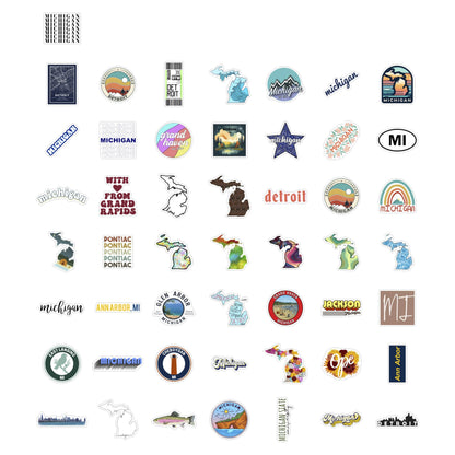 BulbaCraft Michigan Stickers for Water Bottle and Laptop - Michigan State Gifts, Party Supplies & Decorations, Waterproof Vinyl Decals, State Pride and Icon Stickers, Gifts for Women & Men