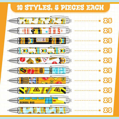 50 Pcs Bus Driver Pens Appreciation Gifts Bulk Funny Ballpoint Pens Motivational Inspirational Thank You Gift for Employee Coworker Student Office Supplies