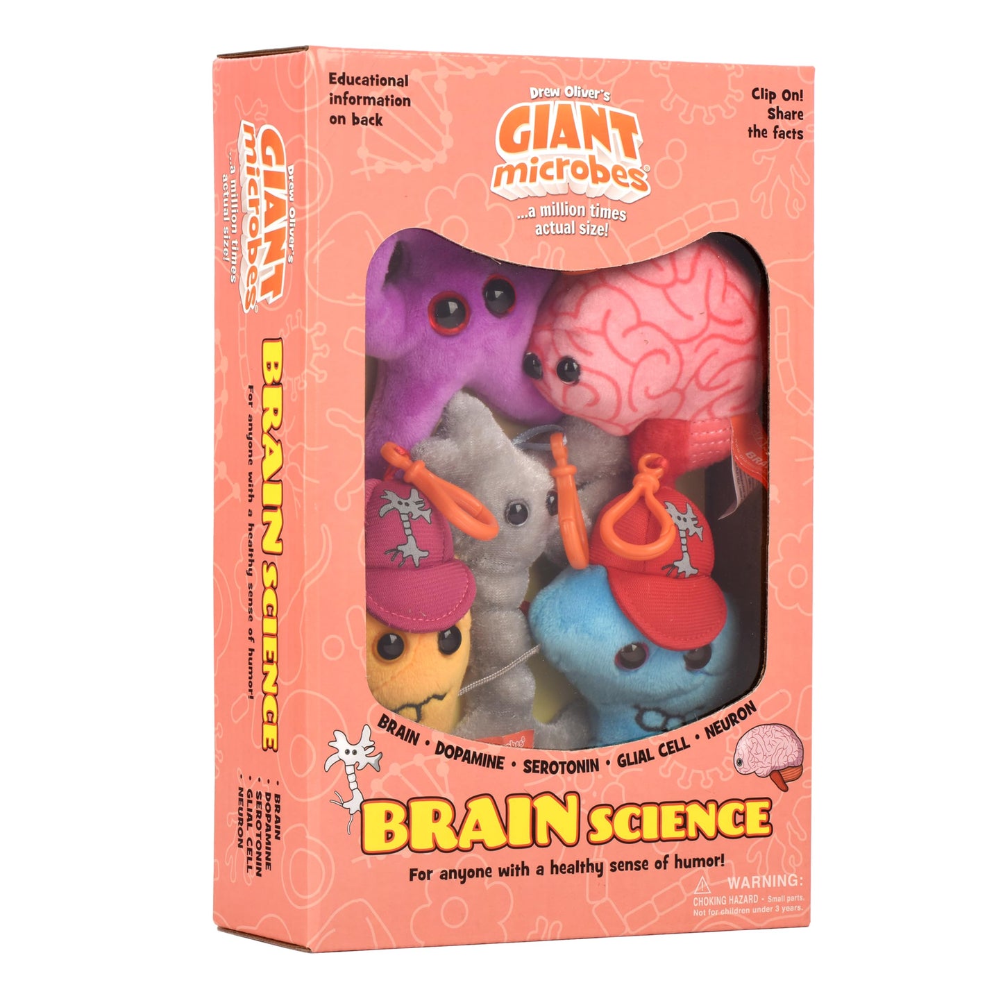 GIANT MICROBES Brain Science Themed Gift Box, Brain Gifts, Neurology, Psychology Gifts, Plush Keychain, Therapist Gift, Bag Charms, Mental Health Awareness, TBI Awareness