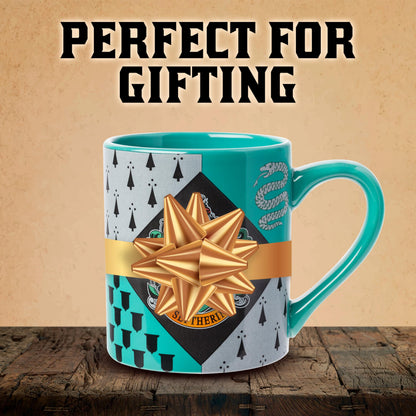 Silver Buffalo Harry Potter Hogwarts Slytherin House Crest Ceramic Mug, 14 Ounces