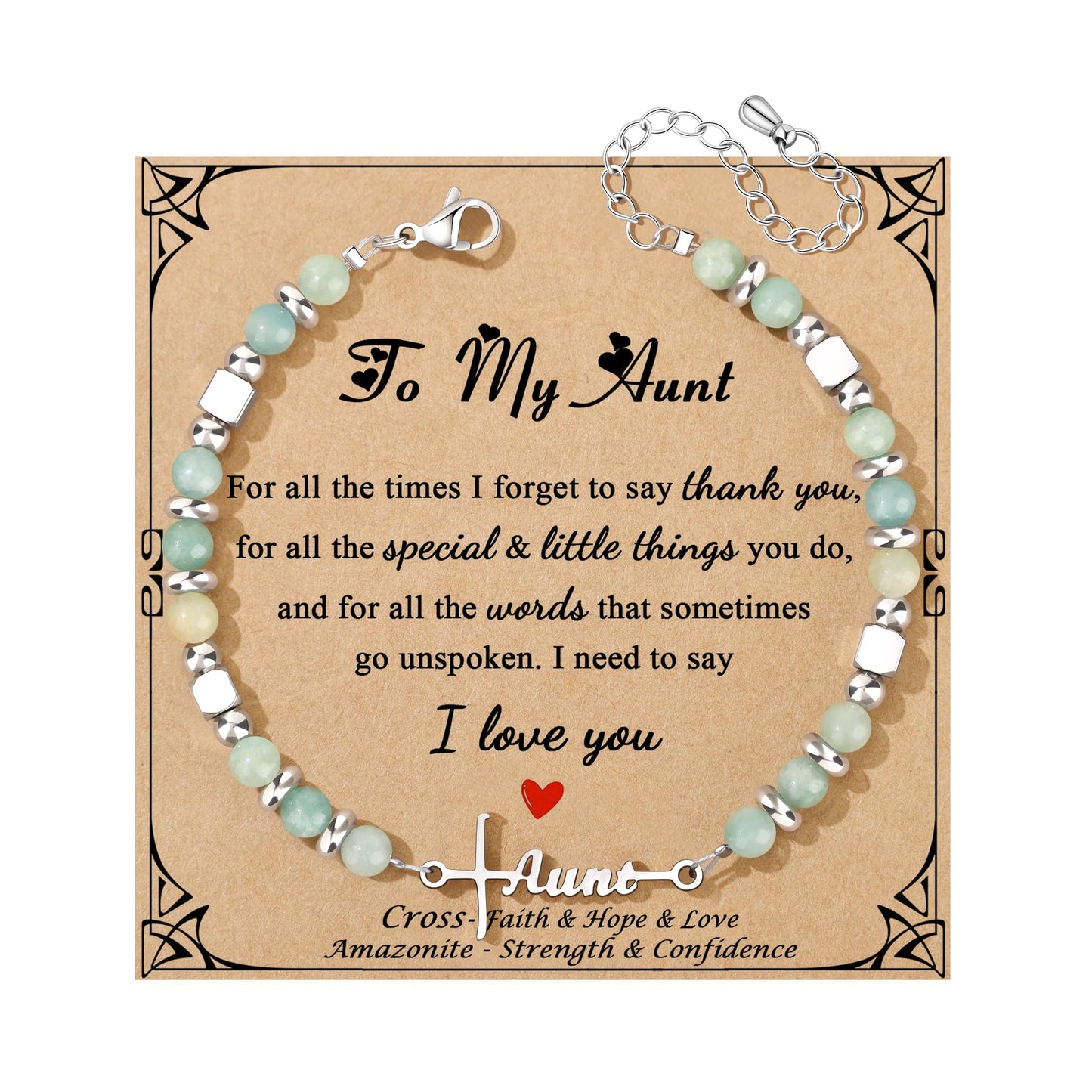 JoycuFF 𝗚𝗶𝗳𝘁𝘀 𝗳𝗼𝗿 𝗪𝗼𝗺𝗲𝗻 𝗙𝗮𝗶𝘁𝗵 𝗖𝗿𝗼𝘀𝘀 𝗕𝗿𝗮𝗰𝗲𝗹𝗲𝘁 Graduation Christmas Valentines Mothers Day Birthday Gifts for Women Her, Meaningful Amazonite Cross Bracelets for Women