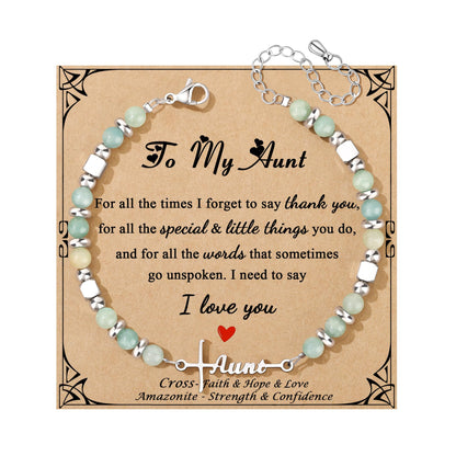 JoycuFF 𝗚𝗶𝗳𝘁𝘀 𝗳𝗼𝗿 𝗪𝗼𝗺𝗲𝗻 𝗙𝗮𝗶𝘁𝗵 𝗖𝗿𝗼𝘀𝘀 𝗕𝗿𝗮𝗰𝗲𝗹𝗲𝘁 Graduation Christmas Valentines Mothers Day Birthday Gifts for Women Her, Meaningful Amazonite Cross Bracelets for Women