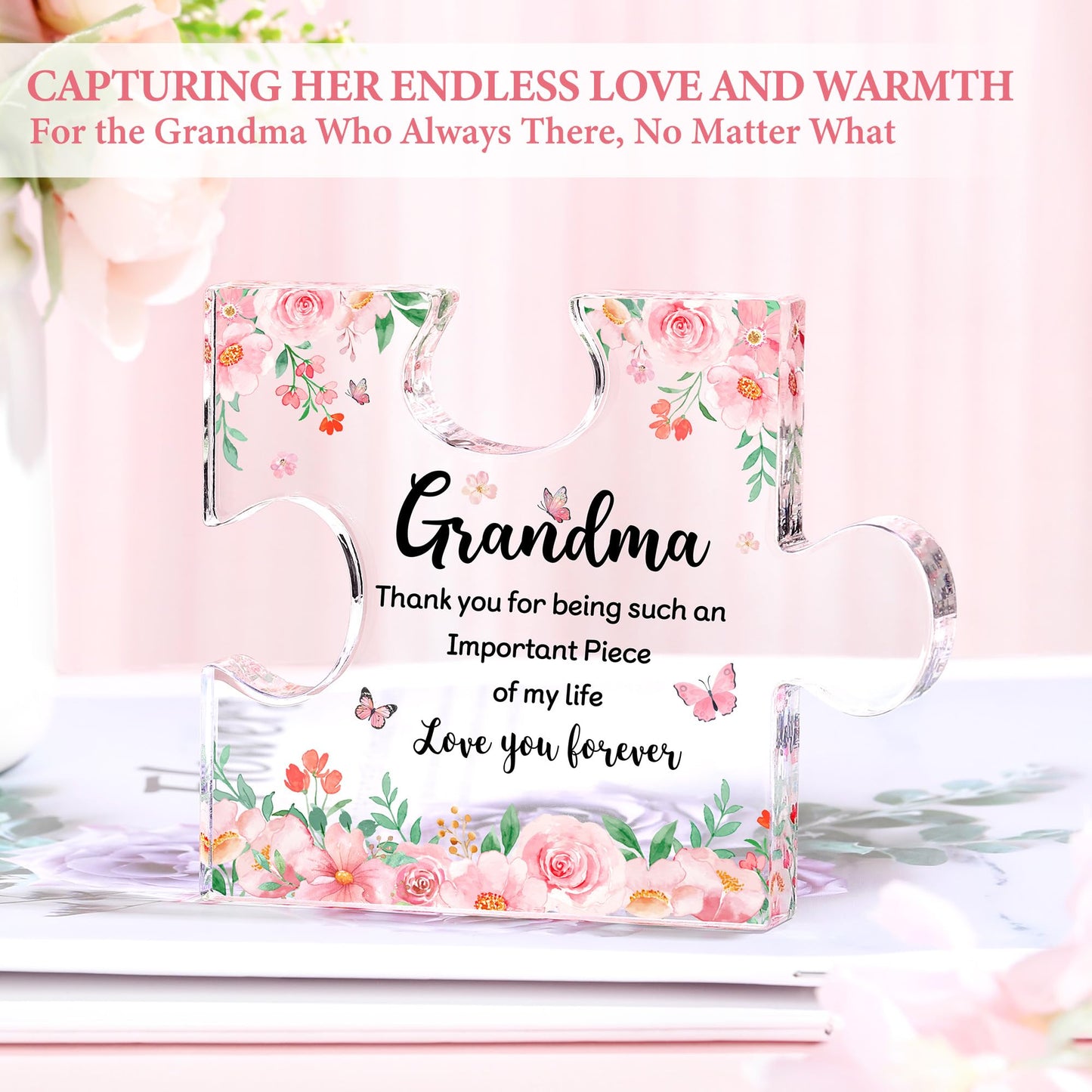 Grandma Gifts for Grandma Birthday Gifts from Grandkids Unique New Grandmother Gift for Nana Gift Ideas for Grandmas Cool Presents for Grandmas Bracelet Tote Bag Cup Candle Socks Acrylic Puzzle