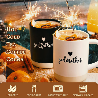 YHRJWN Godparents Proposal Gift, Godparents Gifts from Godchild, Godmother Godfather Mugs, Will You Be My Godparents, Godmother Godfather Gifts, Christmas Birthday Gifts for Godparents, 16 Oz