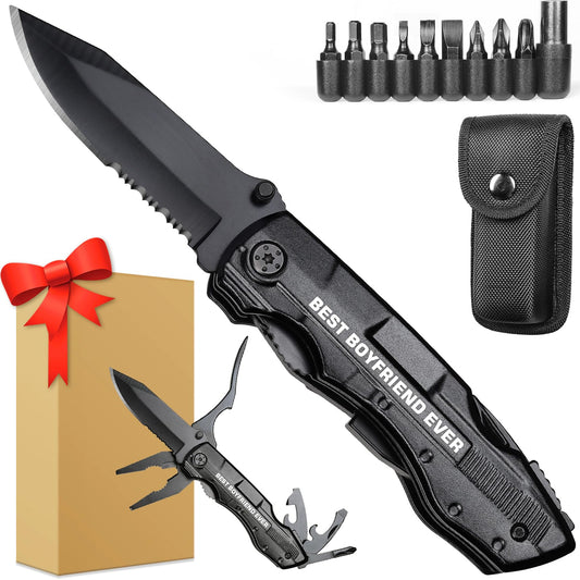 Gifts for Boyfriend, Multitool Knife"BEST BOYFRIEND EVER", Birthday Gifts for Boyfriend - Best Boyfriend Ever Gifts, Boyfriend Christmas Gift, Valentines Day Gifts for Boyfriend, Camping Gifts