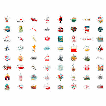 100Pcs Poland Stickers for Luggage, for Water Bottle, Polish Flag Stickers Small- Poland Party Supplies, Polish Gifts - Gift for Women & Men