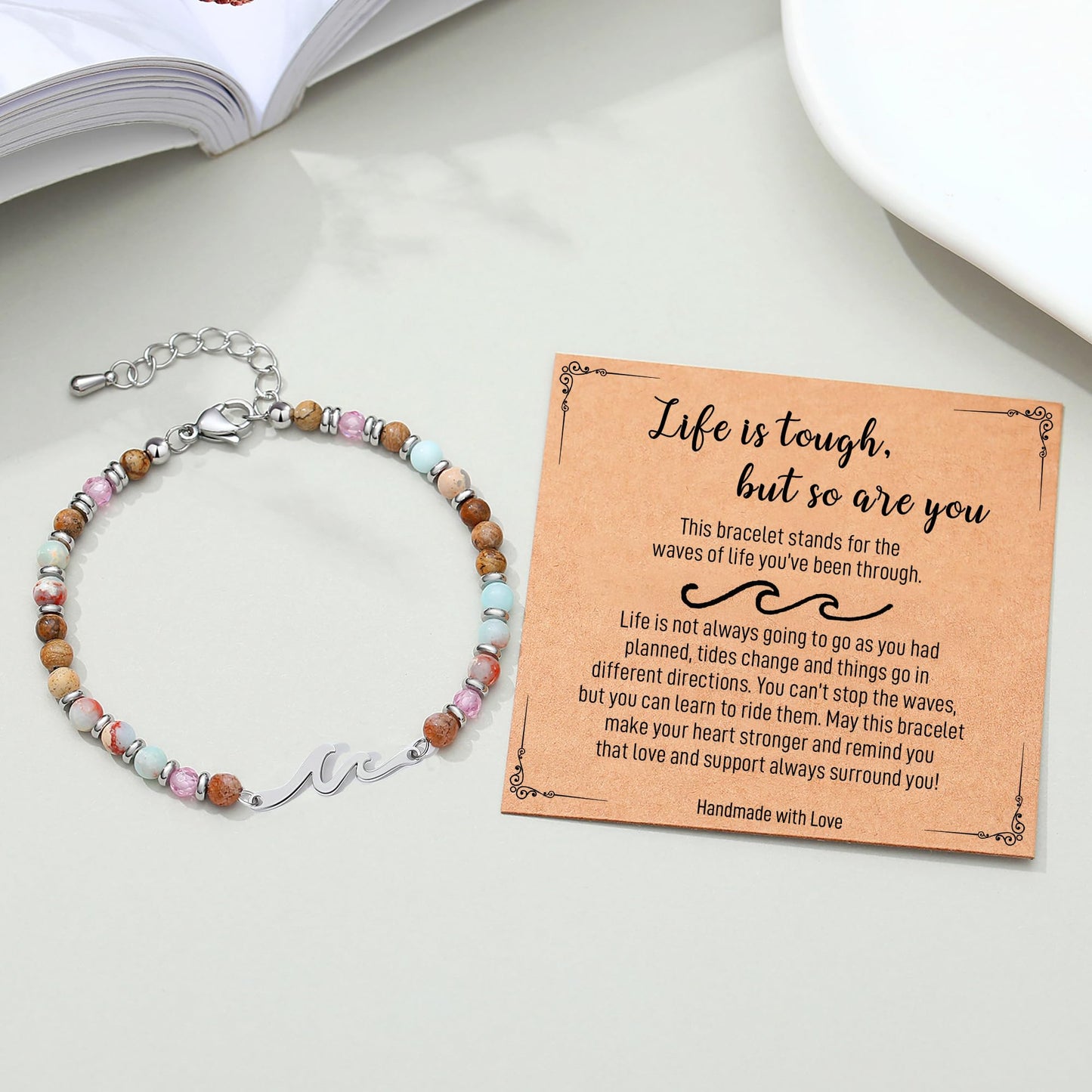 AryaHozel Wave Bracelets for Women, Graduation Gift for Her, Jewelry Gifts for Mom, Daughter, Best Friend, Sister | 13th 21st 30th 40th 50th 60th 70th Birthday Gifts for Women