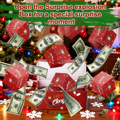 Surprise Gift Box Explosion for Money, Exploding Money Gift Boxes for Cash, Money Gift Boxes for Cash Pop Up, Chritmas, Birthday Anniversary Valentine Proposal (12 Bounces, Red)