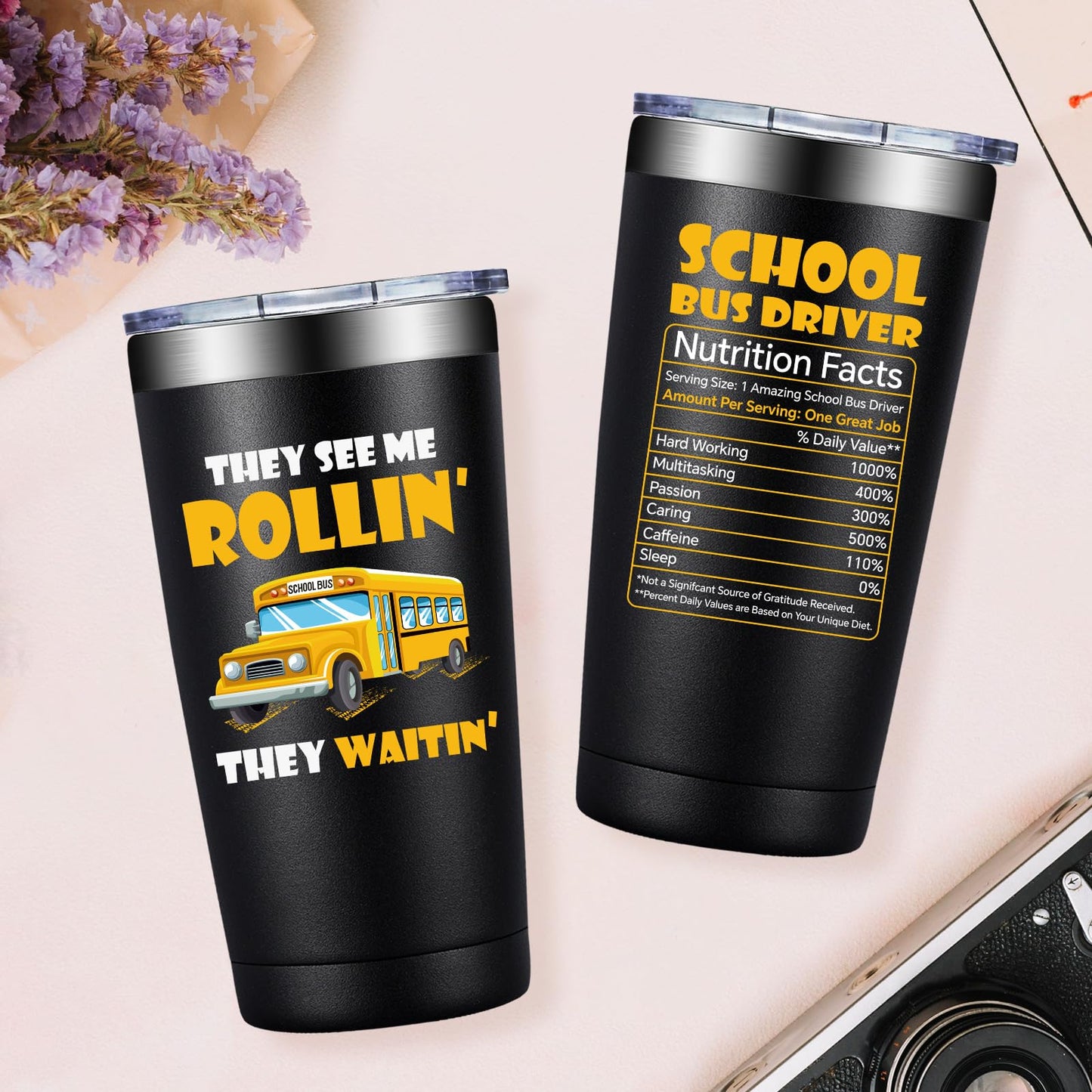 Grifarny Bus Driver Appreciation Gifts - Buses Drivers Gifts for Men, Women - Buses Drivers Christmas Gift - School Bus Driver Tumbler Cup 20 oz