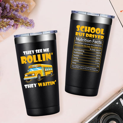 Grifarny Bus Driver Appreciation Gifts - Buses Drivers Gifts for Men, Women - Buses Drivers Christmas Gift - School Bus Driver Tumbler Cup 20 oz