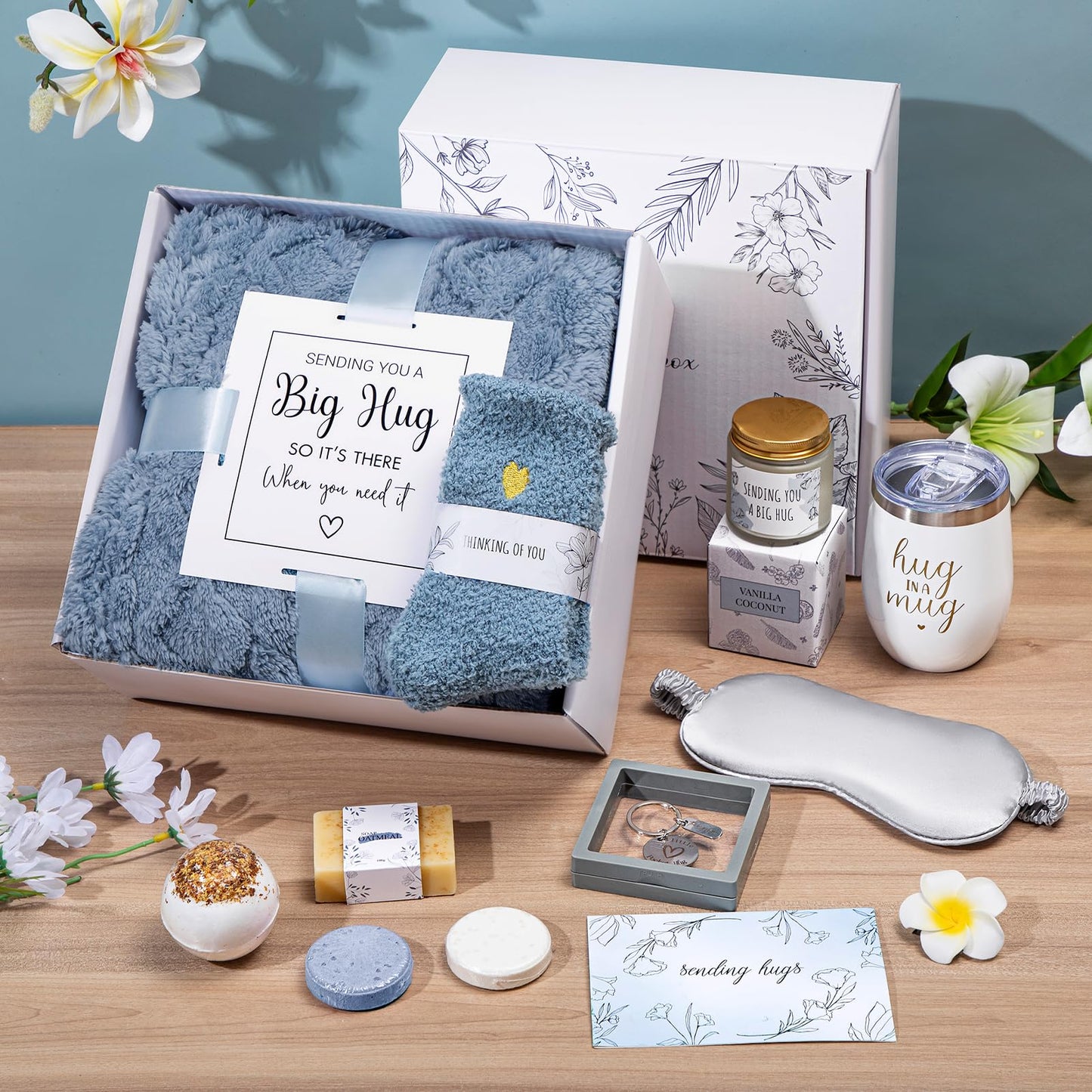Sympathy Gift Baskets Sympathy Gifts for Loss of Loved One Hug in a Box for Women Mothers Day Gifts Basket Condolence Basket Miscarriage Care Package for Women Thinking of You Gift