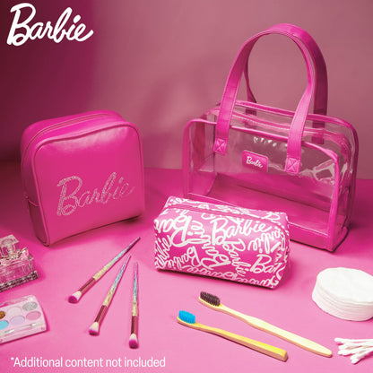 Get Trend Barbie Toiletry Bags Set of 3, Zipped Wash Bag and Cosmetic Bag Holiday Essentials