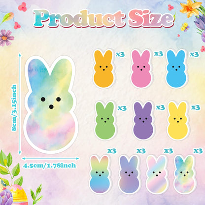 Xqumoi 30 Pack Easter Bunny Sticky Notes - Colorful Candy Bunny Self Sticky Notepads Easter Rabbit Writing Memo Pads for School Class Office Supplies Holiday Gift Party Favors Goodies Bag Fillers